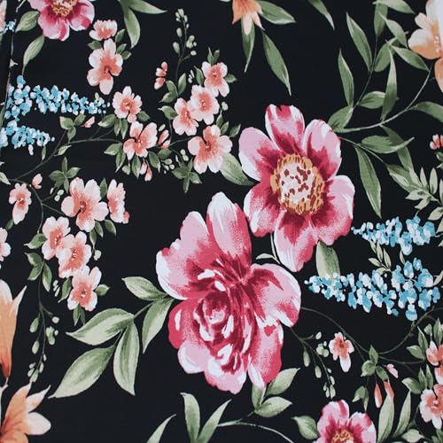 Stylish FABRIC Marokkanischer Stoff, 147,3 cm breit, bedruckt, 100% Polyester, kein Stretch, ideal für Bekleidung, Röcke, Kleider, Stirnbänder, Accessoires, Heimdekoration und DIY-Projekte, schwarzes Stylish FABRIC Marokkanischer Stoff, 147,3 cm breit, bedruckt, 100% Polyester, kein Stretch, ideal für Bekleidung, Röcke, Kleider, Stirnbänder, Accessoires, Heimdekoration und DIY-Projekte, schwarzes von Stylish FABRIC
