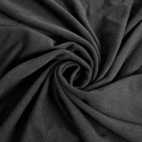 Stylish FABRIC SF-495-BLACK-1 Rayon Jersey with Merino-like Wool Brush /2-Way Stretch/Knit, Apparel Fabric Polyester, Viskose, Spandex, gebürsteter Hacci-Stoff, Schwarz, 1 Yard von Stylish FABRIC