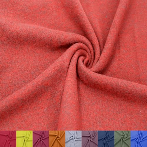 Stylish FABRIC SF-495-BRICK-CHAMBRAY-1 Rayon Jersey with Merino-like Wool Brush /2-Way Stretch/Knit, Apparel Fabric Polyester, Viskose, Spandex, gebürsteter Hacci-Stoff, Ziegelstein-Chambray, 1 Yard von Stylish FABRIC