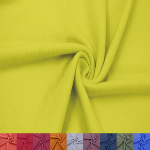 Stylish FABRIC SF-495-BRT-YELLOW-10 Rayon Jersey with Merino-like Wool Brush /2-Way Stretch/Knit, Apparel Fabric Polyester, Viskose, Spandex, gebürsteter Hacci-Stoff, hellgelb, 10 Yards von Stylish FABRIC