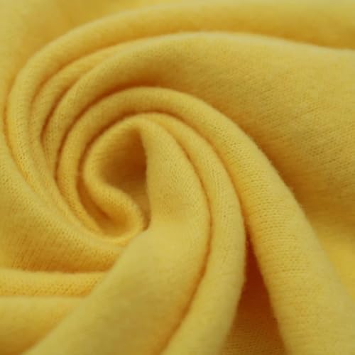 Stylish FABRIC SF-495-BRT-YELLOW-3 Rayon Jersey with Merino-like Wool Brush /2-Way Stretch/Knit, Apparel Fabric Polyester, Viskose, Spandex, gebürsteter Hacci-Stoff, hellgelb, 3 Yards von Stylish FABRIC