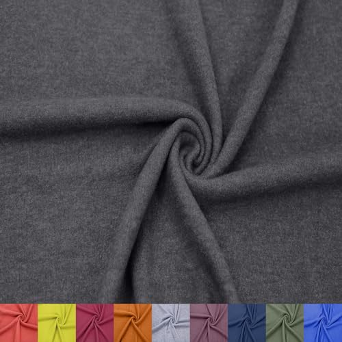 Stylish FABRIC SF-495-CHARCOAL-2TONE-1 Rayon Jersey with Merino-like Wool Brush /2-Way Stretch/Knit, Apparel Fabric Polyester, Viskose, Spandex, gebürsteter Hacci-Stoff, Anthrazit, zweifarbig, 1 Yard von Stylish FABRIC