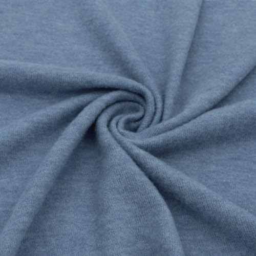 Stylish FABRIC SF-495-DENIM-CHAMBRAY-1 Rayon Jersey with Merino-like Wool Brush /2-Way Stretch/Knit, Apparel Fabric Polyester, Viskose, Spandex, gebürsteter Hacci-Stoff, Denim-Chambray, 1 Yard von Stylish FABRIC