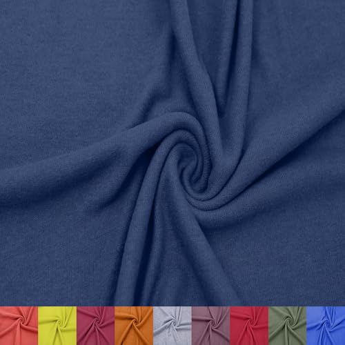 Stylish FABRIC SF-495-NAVY-1 Rayon Jersey with Merino-like Wool Brush /2-Way Stretch/Knit, Apparel Fabric Polyester, Viskose, Spandex, gebürsteter Hacci-Stoff, Marineblau, 1 Yard von Stylish FABRIC