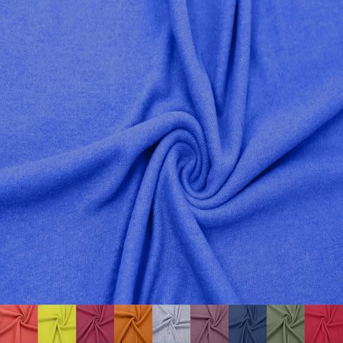 Stylish FABRIC SF-495-ROYAL-1 Rayon Jersey with Merino-like Wool Brush /2-Way Stretch/Knit, Apparel Fabric Polyester, Viskose, Spandex, gebürsteter Hacci-Stoff, Königlich (Royal), 1 Yard von Stylish FABRIC