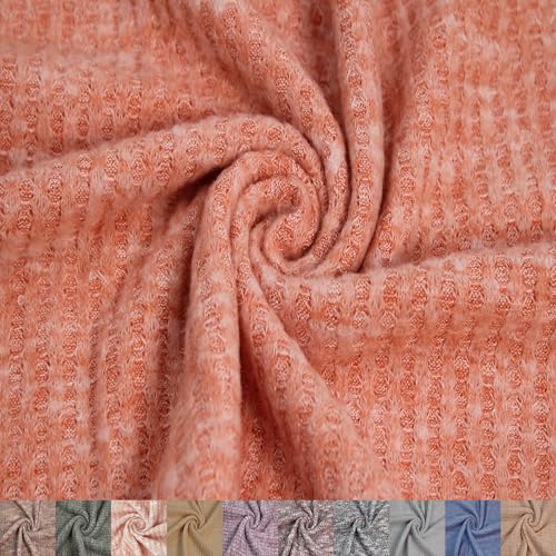 Stylish FABRIC The Yard-Bekleidung, 152,4 cm breiter Polyester-Spandex-Rayon-Stoff, gebürsteter Strickstoff, für Kleidung, Vorhänge, Stirnbänder, Dekorationen, Schule und DIY-Projekte, Korallenrot, von Stylish FABRIC