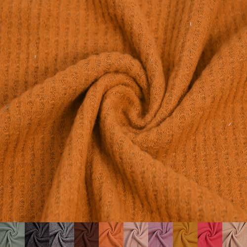 Stylish FABRIC The Yard Dijon 152,4 cm breiter Polyester-Viskose-Spandex-Waffel, gebürsteter Strickstoff, zum Nähen, Bekleidung, Vorhänge, Stirnbänder, Dekorationen, Schule und DIY-Projekte, 2 m von Stylish FABRIC