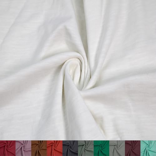 Stylish FABRIC The Yard Slub-Baumwoll-Spandex-Jersey-Strickstoff, 152,4 cm breit, mittelschwer, 2-Wege-Stretch, atmungsaktiv, Freizeit, Activewear, Layering und Handwerk, Offwhite, 2,7 m Stylish FABRIC The Yard Slub-Baumwoll-Spandex-Jersey-Strickstoff, 152,4 cm breit, mittelschwer, 2-Wege-Stretch, atmungsaktiv, Freizeit, Activewear, Layering und Handwerk, Offwhite, 2,7 m von Stylish FABRIC