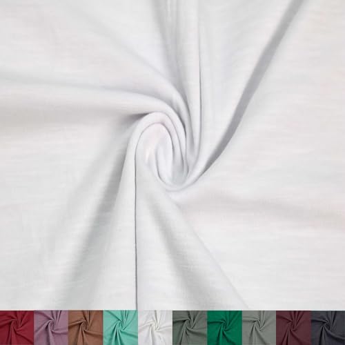 Stylish FABRIC The Yard Slub-Baumwoll-Spandex-Jersey-Strickstoff, 152,4 cm breit, mittelschwer, 2-Wege-Stretch, atmungsaktiv, Freizeit, Activewear, Layering und Handwerk, weiß, 2,7 m Stylish FABRIC The Yard Slub-Baumwoll-Spandex-Jersey-Strickstoff, 152,4 cm breit, mittelschwer, 2-Wege-Stretch, atmungsaktiv, Freizeit, Activewear, Layering und Handwerk, weiß, 2,7 m von Stylish FABRIC