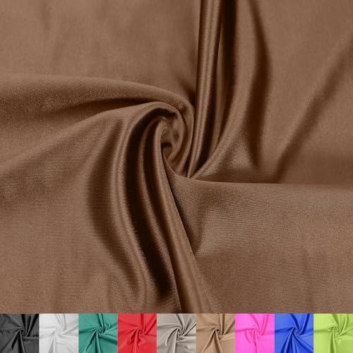 Stylish FABRIC The Yard Stretch-Polyester-Spandex-Stoff, glänzend, 150 cm breit, ideal für Bekleidung, Activewear, Accessoires, Stirnbänder, Vorhänge, Heimdekoration und DIY-Projekte, Schokoladenbraun von Stylish FABRIC