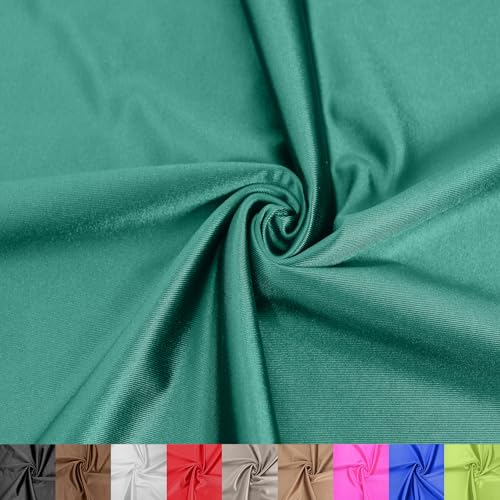 Stylish FABRIC The Yard Stretch-Polyester-Spandex-Stoff, glänzend, 150 cm breit, ideal für Bekleidung, Activewear, Accessoires, Stirnbänder, Vorhänge, Heimdekoration und DIY-Projekte, Jägergrün, 4,5 m von Stylish FABRIC