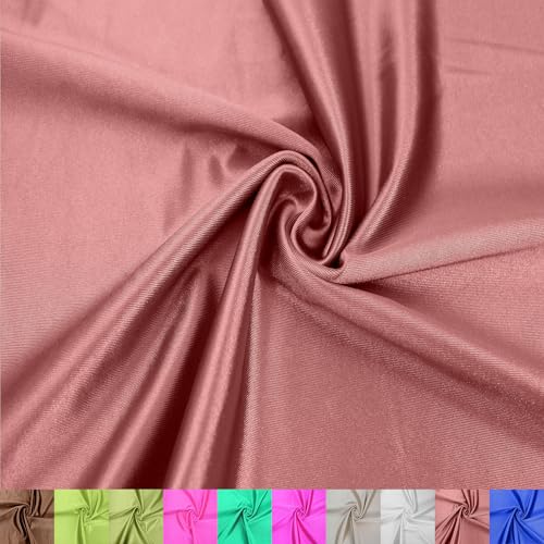 Stylish FABRIC The Yard-Stretch-Polyester-Spandex-Stoff, glänzend, 150 cm breit, ideal für Bekleidung, Activewear, Accessoires, Stirnbänder, Vorhänge, Heimdekoration und DIY-Projekte, Pfirsichdunkel, von Stylish FABRIC