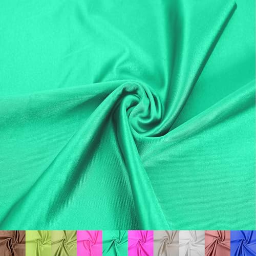 Stylish FABRIC The Yard Stretch-Polyester-Spandex-Stoff, glänzend, 150 cm breit, ideal für Bekleidung, Activewear, Accessoires, Stirnbänder, Vorhänge, Heimdekoration und DIY-Projekte, Kelly Green, 9,1 von Stylish FABRIC