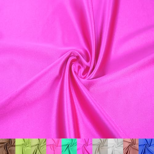 Stylish FABRIC The Yard Stretch-Polyester-Spandex-Stoff, glänzend, 150 cm breit, ideal für Bekleidung, Activewear, Accessoires, Stirnbänder, Vorhänge, Heimdekoration und DIY-Projekte, Magenta 91 cm von Stylish FABRIC