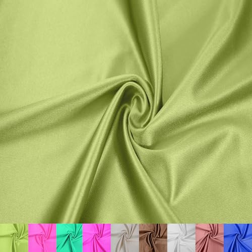 Stylish FABRIC The Yard Stretch-Polyester-Spandex-Stoff, glänzend, 150 cm breit, ideal für Bekleidung, Activewear, Accessoires, Stirnbänder, Vorhänge, Heimdekoration und DIY-Projekte, grüne Zitrone von Stylish FABRIC