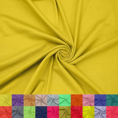 Stylish FABRIC Viskose-Spandex-Strickstoff, 4-Wege-Stretch (200 g/m²), Mutterschaft/Hintergrund/DIY-Projekte, Senflicht, 2,7 m von Stylish FABRIC