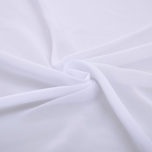 58 WHITE Solid Color Sheer Chiffon Fabric by the Bolt - 25 Yards by Stylishfabric von Stylishfabric