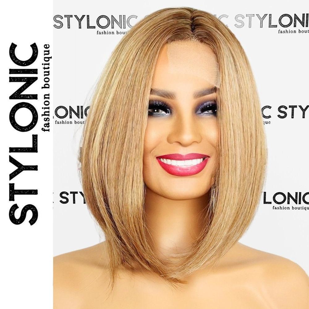 Blonde Bob Perücke - Spitzenfront, Klebstofffrei, Hitzebeständig, Damenkleidung, Cosplay, Alopezie-Perücken von StylonicWigs