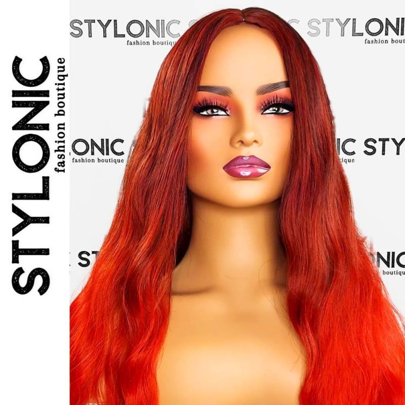 Ombre Rote Perücke Balayage Roots - Kleberlos, Hitzebeständig, Täglich Tragen, Cosplay, Anime Unisex Perücken von StylonicWigs