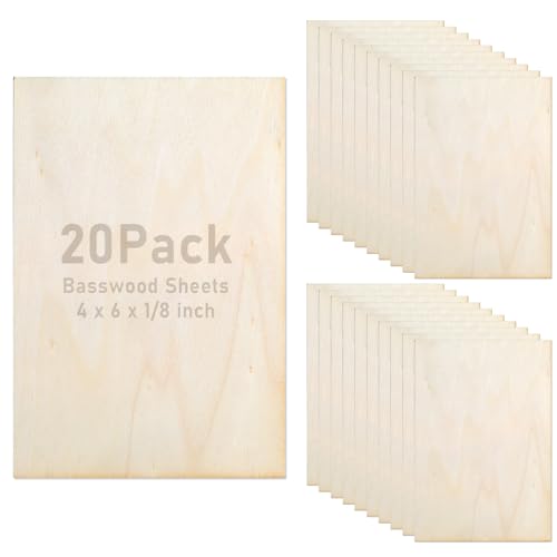 20 Stück Sperrholz Balsaholz Platten, 150×100×2 mm Rechteckiges Holzpaneele Holzlatten Holzklötzchen zum Basteln Bastelholz für DIY-Dekorationen Flugzeuge Boote Schulprojekte Holzmaserung-Bastelmuster von Styquenzer