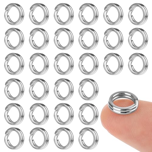 30 Stück Schlüsselringe, 8 mm Schlüsselringe Edelstahl Spaltringe Edelstahl Biegeringe Schlüsselanhänger Ringe für Schmuck, Halsketten, Armbänder, Ohrringe, Schlüssel, Basteln, Ornamente und Diy-Kunst von Styquenzer