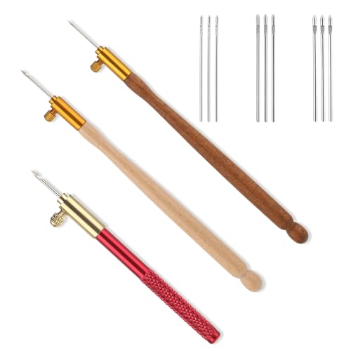 Tambour Stickerei Kit Nadel Tambour mit 9 Häckelnadel Häkel Haken Verriegelung Perlen Nadel Haken Stickerei Kit Punsch für Stickerei Perlen DIY Nähwerkzeug von Styquenzer