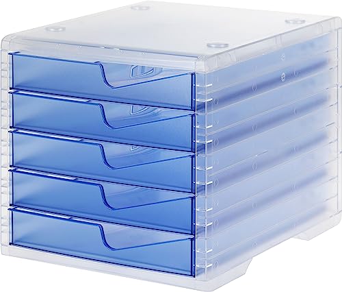 styro® 275 Schubladenbox styroswingbox light - transparent/cornflower von Styro