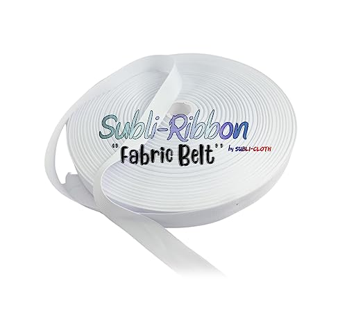 Subli-Ribbon Blanko-Gürtelband für individuelle Sublimationsgürtel, Stoff, Polyester, 25 mm x 24 m von Subli-Cloth