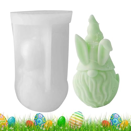 osters Wichtel Silikonform, Silikonform Wichtel Gnome Ostern, 3D Silikonformen Gießformen Ostern Wichtel, Silikonform Handgefertigte Kerzenform Ostereierform diys Pralinen Backformchen Ostern Wichtel von Sucritude