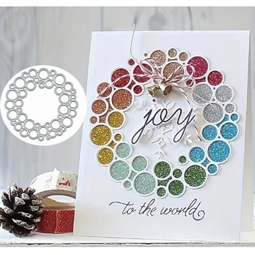 Runde Kreise Schichten Metall Stanzformen Geburtstag Weihnachten Runde Blasen Stanzformen Stanzschablonen für DIY Scrapbooking Dekorative Prägepapier Scrapbooking Kartenherstellung von Suds&WH