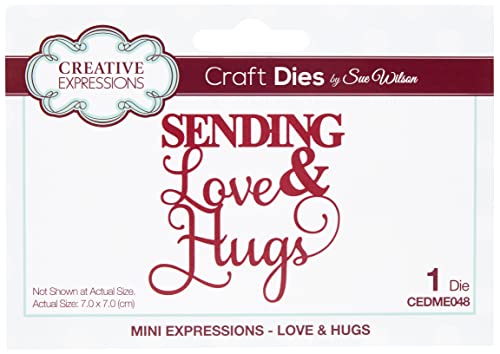 Sue Wilson Mini Expressions Collection DieLove & Hugs, Metall, 7 x 7 cm von Sue Wilson