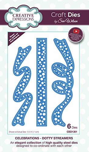 Creative Expressions Stanzformen Sue Wilson Die dotty streamers Metall-Schablone zum Stanzen - Für DIY-Papier-Designs, Karten, Bullet Journal, kompatibel mit den meisten Prägemaschinen von Sue Wilson