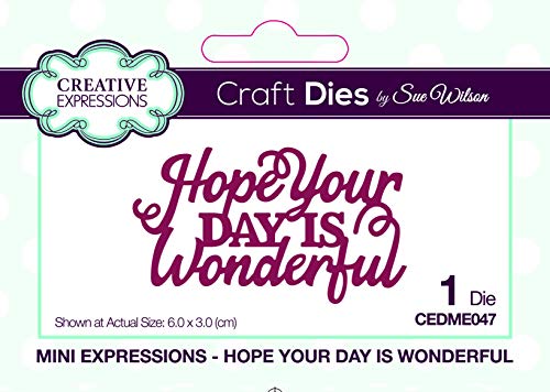 Sue Wilson CEDME047 Collection Mini-Expressions-Kollektion – „Hope Your Day is Wonderful“, metall, 3 x 6 cm von Sue Wilson