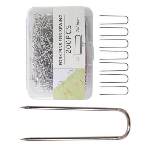 100/200pcs Sewing Fork Pins Mehrzweckstift Für Quiltschmuck Display Display Needlecraft Pin Doppelblockierstift von SueaLe