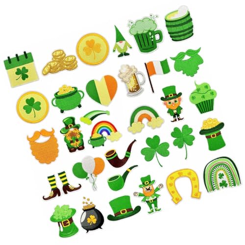 32pcs Patrick's Day Iron Auf Flecken Stickereien Atelique Bestickter Eisen/Nähen Auf Reparaturflecken Für Kleidungsjacken von SueaLe