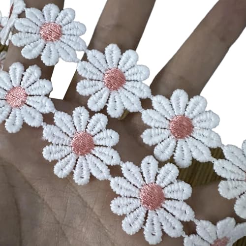 Blumen Spitzenband 1 Yard 25 Mm Breit Besticktes Spitzenbesatz Nähband Für Hochzeitskleid Kleidung Verzierung von SueaLe