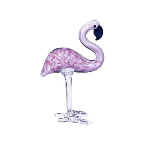 Handwerk Glass Flamingos Statue Elegante Figur Glaskunst Jubiläum Paare Freundin Freundin von SueaLe