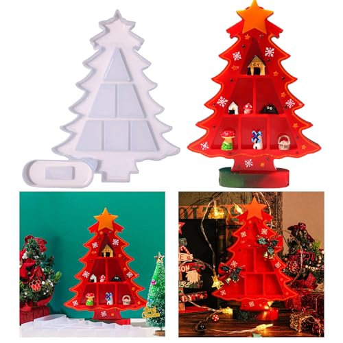 Handwerk Silikonform Weihnachtsbaum Geformt Epoxidharz Formen Schmuckschatulle Formen Für Praktische Aufbewahrungsbehälter von SueaLe