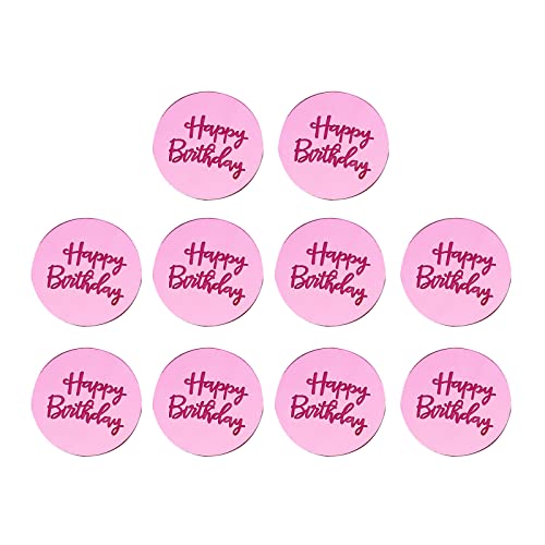 SueaLe 10 Stück Acryl-Kuchenaufsätze „Happy Birthday“, dekorative Ornamente, Basteln, Dekoration, Hochzeit, Urlaub, Zubehör von SueaLe