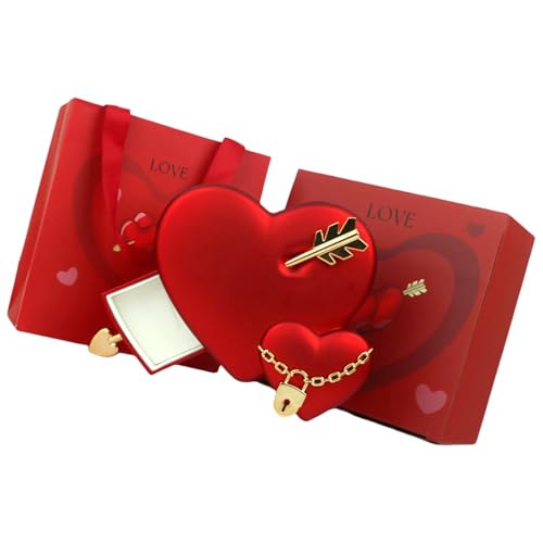 SueaLe Herzförmige Schmuckschatulle Mit Pfeilen Geschenkverpackung Zum Valentinstag Zarte Accessoires Geburtstagsgeschenke von SueaLe