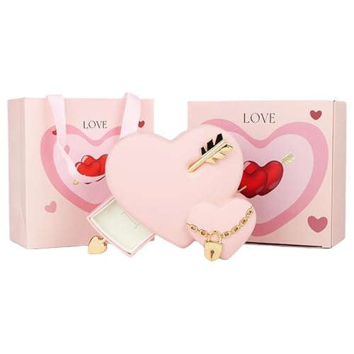 SueaLe Herzförmige Schmuckschatulle Mit Pfeilen Geschenkverpackung Zum Valentinstag Zarte Accessoires Geburtstagsgeschenke von SueaLe