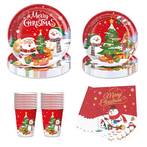 Weihnachts Teller Set,Party Geburtstag Deko,64pcs von Suffolly