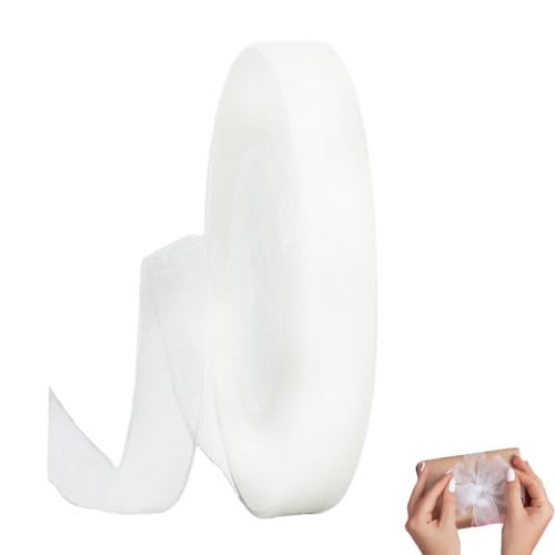 45m Organzaband Weiß 1.5cm Breit Chiffo Geschenkband,Transparentes Organza Bänder Chiffonband Schleifenband Dekoband Geschenkverpackung Deko Band Tüllband für Weihnachten Hochzeit Taufe Geburtstag von Sufune