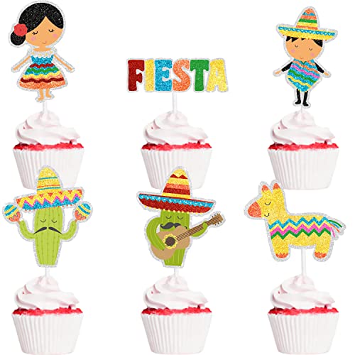 18 Stück Fiesta Cupcake-Topper – SugarGera von SugarGera