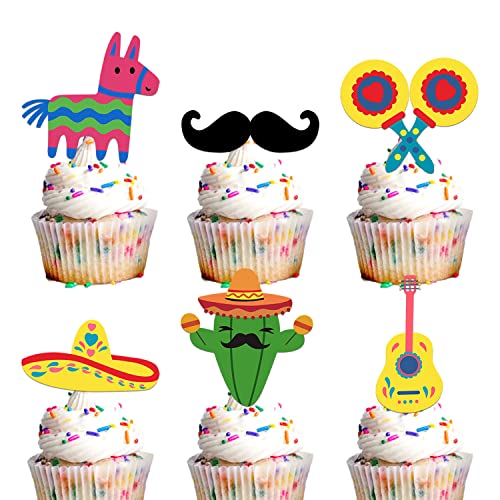 18 Stück Fiesta Cupcake-Topper – mexikanisches Thema Geburtstagsparty für Jungen oder Mädchen, Karnevalsparty oder Babyparty Party Kuchendekoration – SugarGera von SugarGera