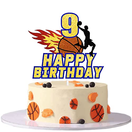 9. Dunk Geburtstag Tortenaufsatz - Happy Birthday Dekoration für Jungen oder Mädchen Basketball Mottoparty oder Sport Thema Geburtstag Party von SugarGera