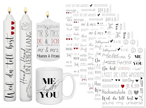 Sugeru 6 PCS Kerzentattoo hochzeit(200+ Muster),Kerzenfolie | wasserschiebefolie kerzen | hochzeit deko dekoration | Hochzeit aufkleber sticker Kerzen tischdeko | geschenke hochzeit (HochzeitⅠ) von Sugeru