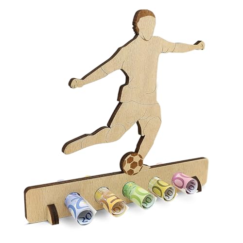 Sugeru Geldgeschenke Geburtstag - deko - Geschenk für Fußballer,Fußballliebhaber,Fußball Geldgeschenk,Fussball Geschenke | Geschenke aus Holz | Geschenke aus Holz - Geschenke für Männer(Fußballer) von Sugeru