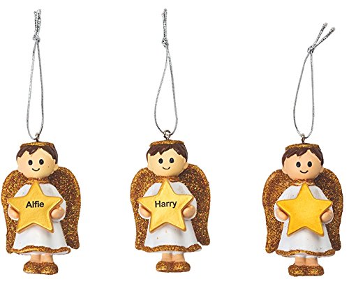 Niedliche Gold Boy Engel Baum Dekoration Ornament Kugel mit blanko Star von Suki Gifts