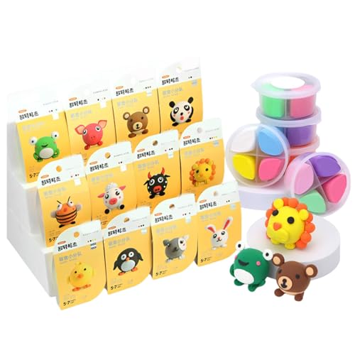 Air Dry Clay Kit, Modeling Clay Kit, Air Hardening Clay, PolymerClay Set, Clay Sculpting Kit, 12 Different Styles Lightweight and Soft Foam Clay Bouncy Texture for Kids Beginners Adults von Sulxyi